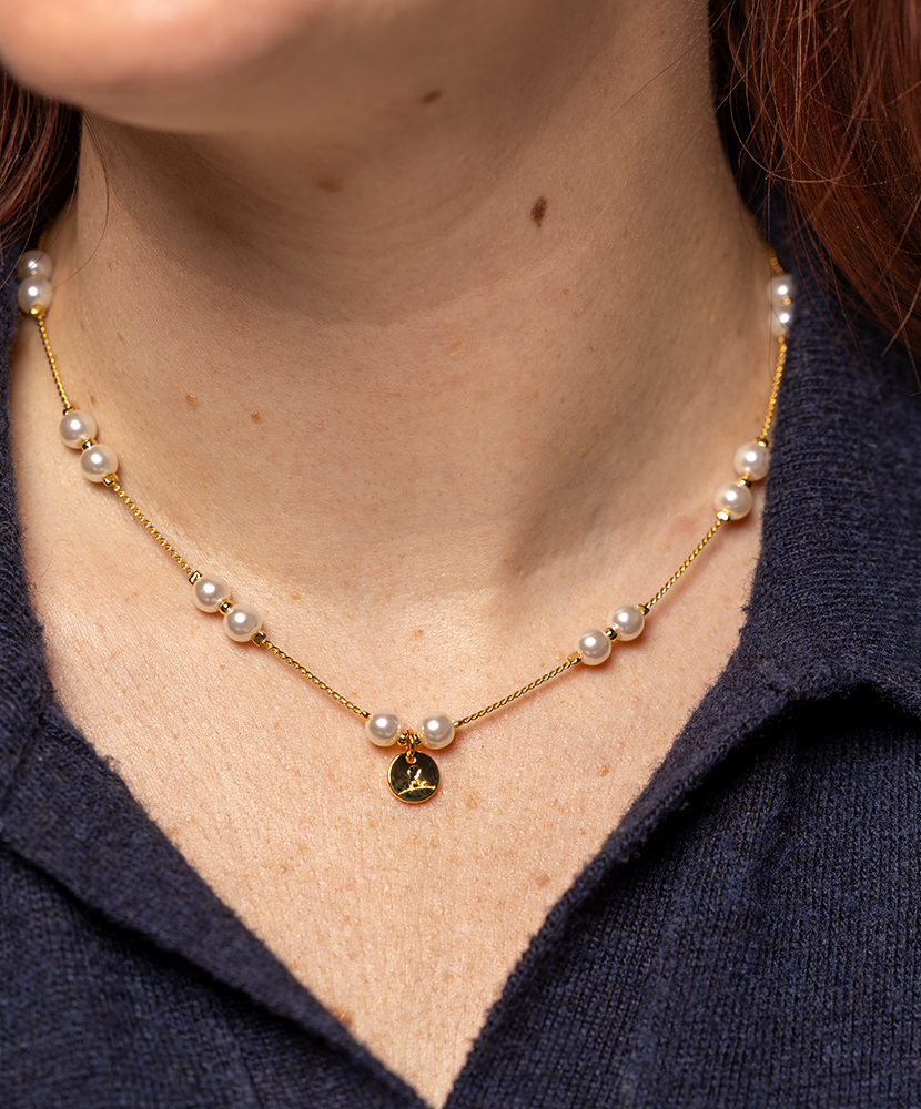 Primary image St. Jude Dainty Faux Pearl Necklace